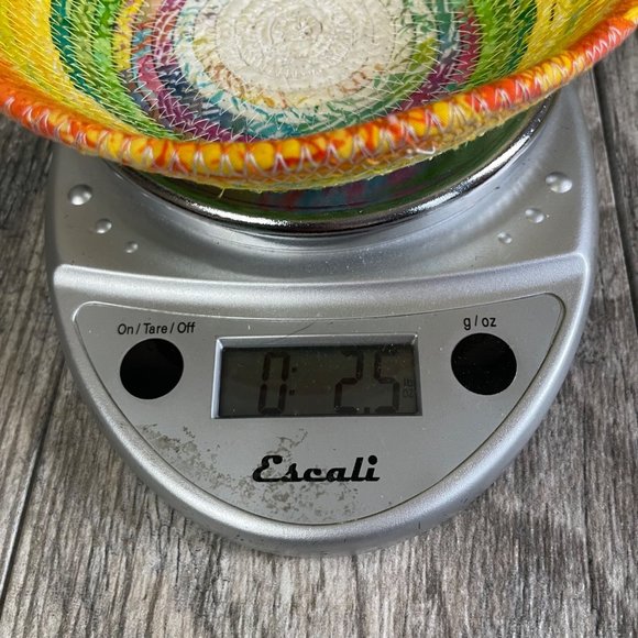 New Handmade Coil Wrapped Basket Sunrise Rainbow Southwestern Multicolor Bowl - Picture 7 of 7